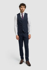 Caridi - Vestă bărbătească din tweed bleumarin