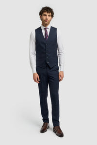 Caridi - Vestă bărbătească din tweed bleumarin