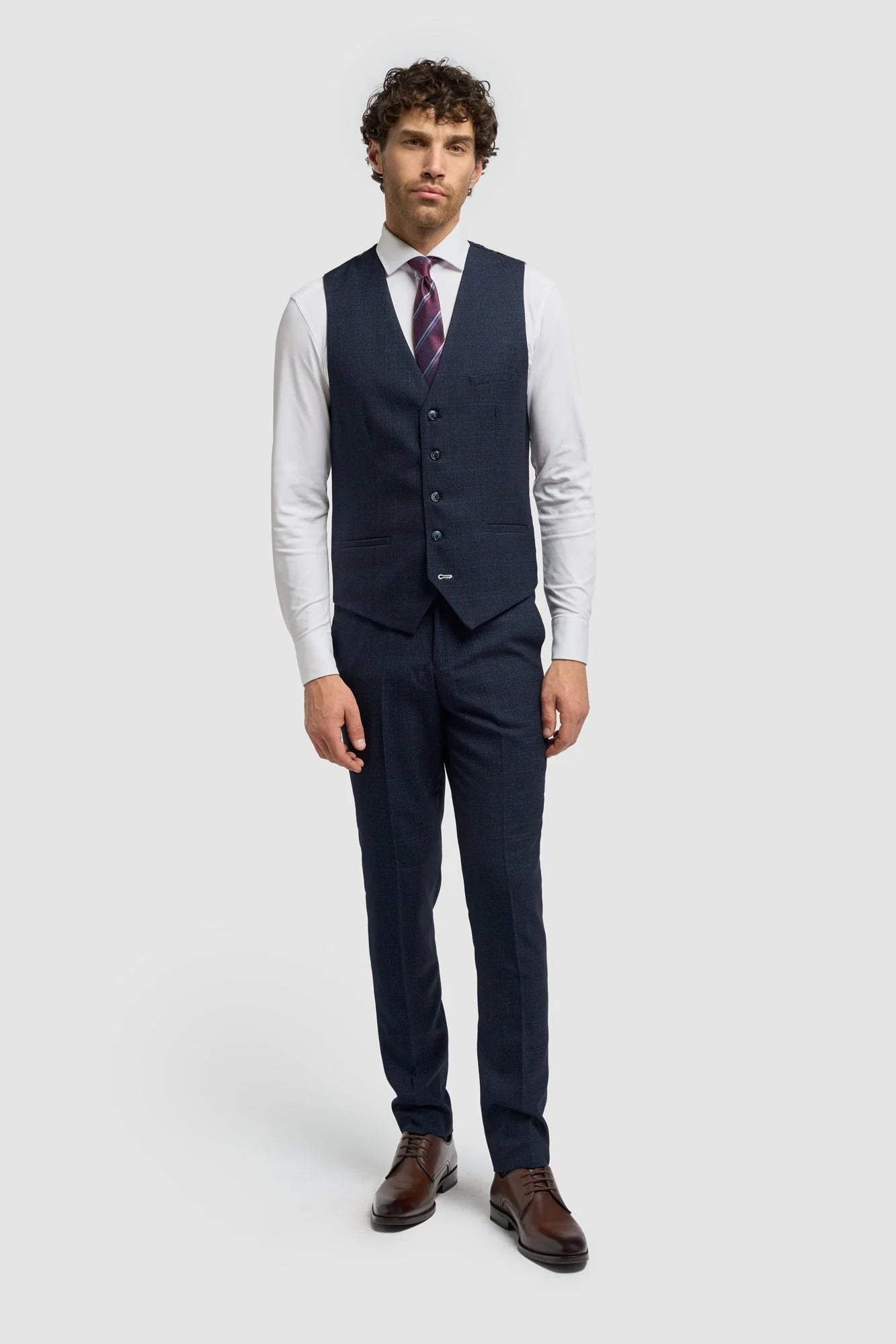 Caridi - Vestă bărbătească din tweed bleumarin