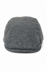 Pălărie plată bărbătească Baker Boy cu 8 panouri, model Grandad, tweed, model herringbone, gri, vintage