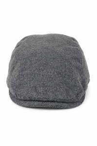 Pălărie plată bărbătească Baker Boy cu 8 panouri, model Grandad, tweed, model herringbone, gri, vintage