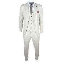 IM05 - Men's 3 Piece Cream Classic Wedding Suit