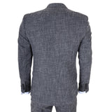 IM33 - Costum bărbătesc negru din 3 piese, croială croită