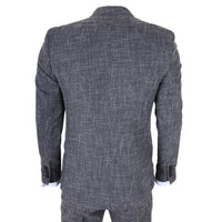 IM33 - Costum bărbătesc negru din 3 piese, croială croită