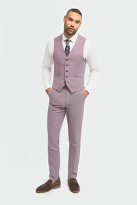 Miami - Vestă de vară roz slim fit pentru bărbați