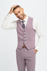 Miami - Vestă de vară roz slim fit pentru bărbați