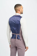 Miami - Vestă de vară roz slim fit pentru bărbați