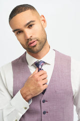 Miami - Vestă de vară roz slim fit pentru bărbați