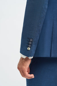 Costum bărbătesc albastru de vară din in