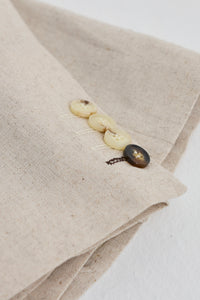 Costum de mireasă de vară pentru bărbați, bej, din in, format din 3 piese, TP-21