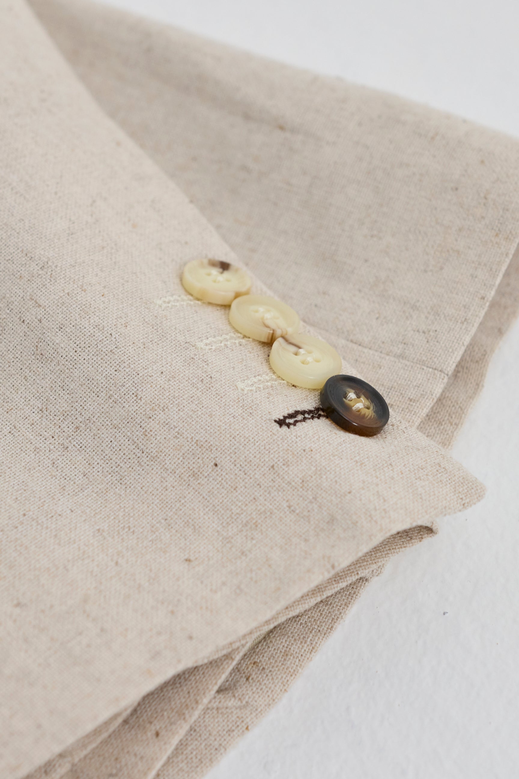 Costum de mireasă de vară pentru bărbați, bej, din in, format din 3 piese, TP-21