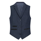 TPW-AK-04 - Costum bleumarin pentru femei, 3 piese, model herringbone, din tweed