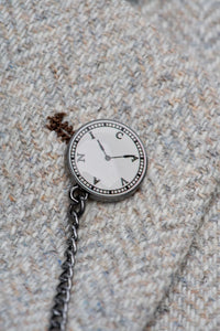 Thomas - Costum bărbătesc gri din 3 piese din amestec de lână și tweed