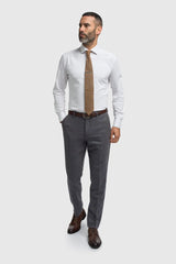 Thomas - Costum bărbătesc bleumarin din 3 piese din amestec de lână și tweed