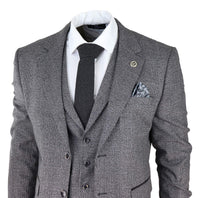 Men's Grey Glen Check 3 Piece Suit