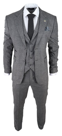 Men's Grey Glen Check 3 Piece Suit
