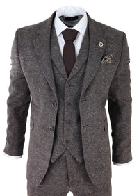 Men's Brown Tweed 3 Piece Suit