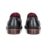 Albert - Pantofi brogue bărbătești din piele neagră cu detalii din tweed