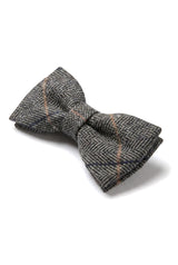 Albert - Papion bărbătesc gri în carouri cu model herringbone din tweed