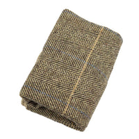 Albert - Papion bărbătesc maro cu model herringbone în carouri din tweed