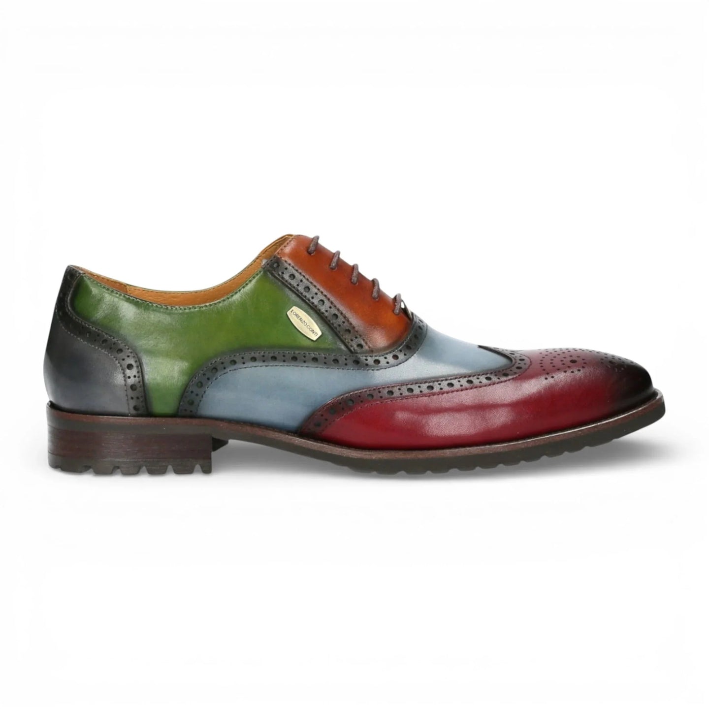 Antonin 01 - Pantofi Oxford din piele negri-vișiniu pentru bărbați