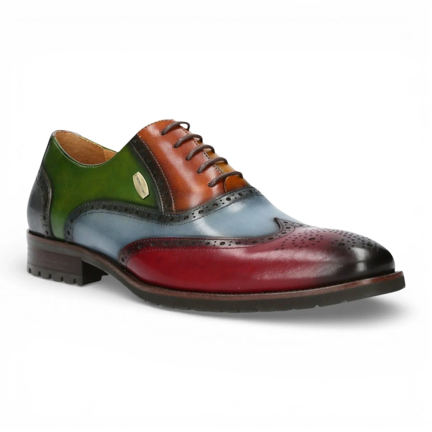 Antonin 01 - Pantofi Oxford din piele negri-vișiniu pentru bărbați