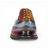 Antonin 01 - Pantofi Oxford din piele negri-vișiniu pentru bărbați