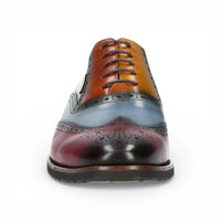 Antonin 01 - Pantofi Oxford din piele negri-vișiniu pentru bărbați