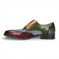 Antonin 01 - Pantofi Oxford din piele negri-vișiniu pentru bărbați