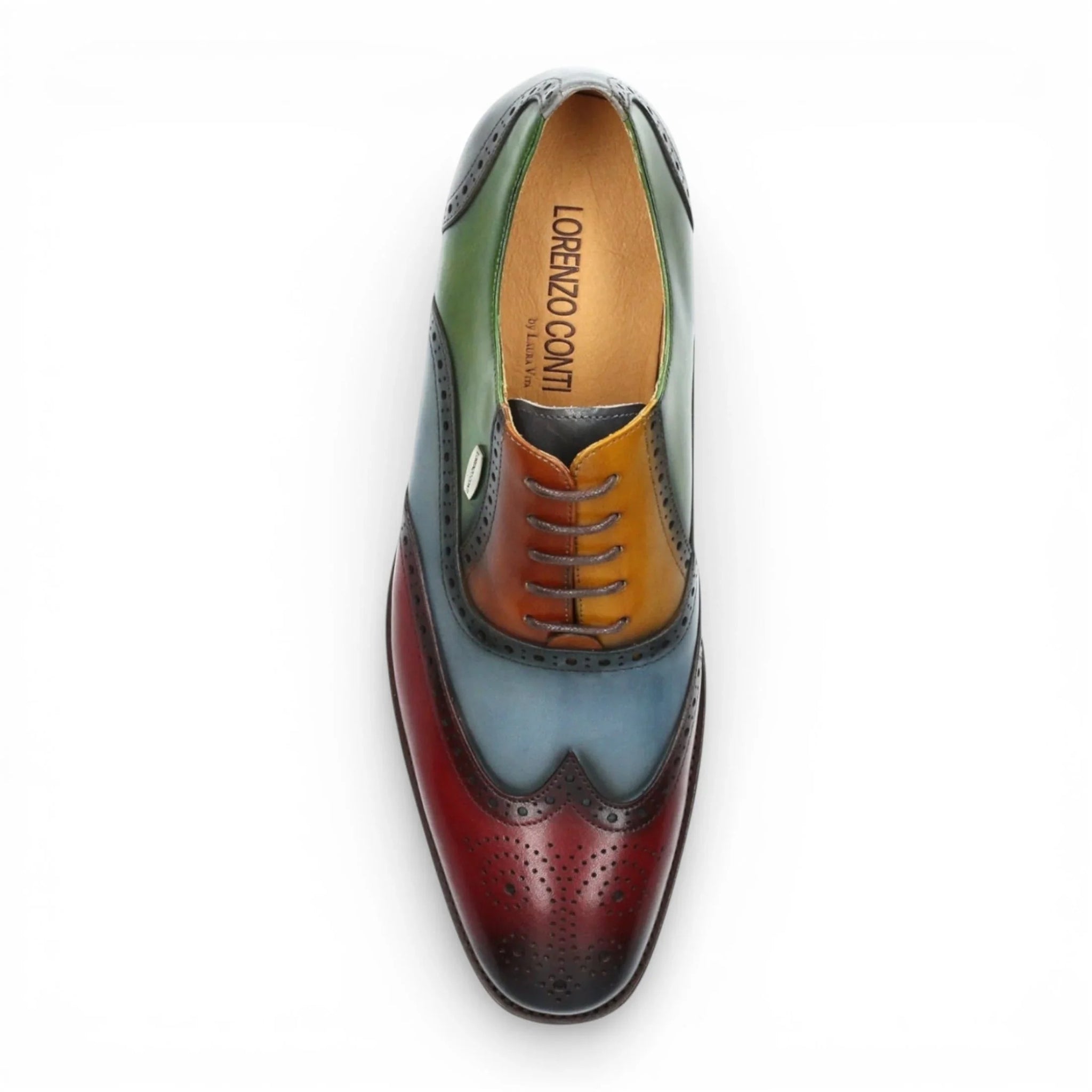 Antonin 01 - Pantofi Oxford din piele negri-vișiniu pentru bărbați