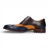 Antonin 01 - Pantofi Oxford din piele albastru-maro pentru bărbați
