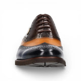 Antonin 01 - Pantofi Oxford din piele albastru-maro pentru bărbați