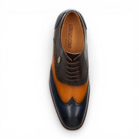 Antonin 01 - Pantofi Oxford din piele albastru-maro pentru bărbați