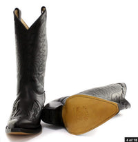 Mens Cowboy Boots Pointed Black Brown Grinders Arizona Real Leather Western Cuban