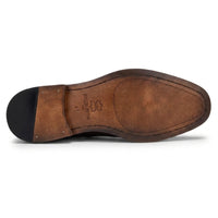 Arlo - Pantofi brogue bărbătești din piele maro, model tweed