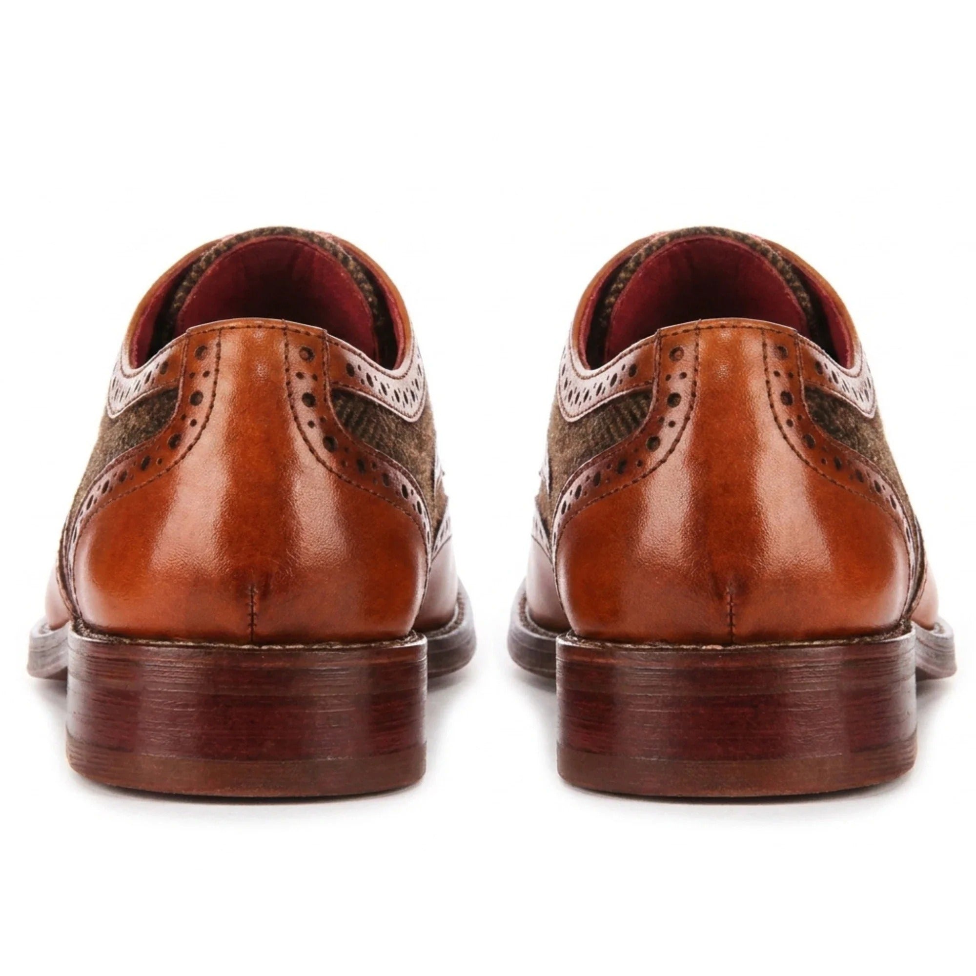 Arlo - Pantofi brogue din piele tweed pentru bărbați, maro deschis