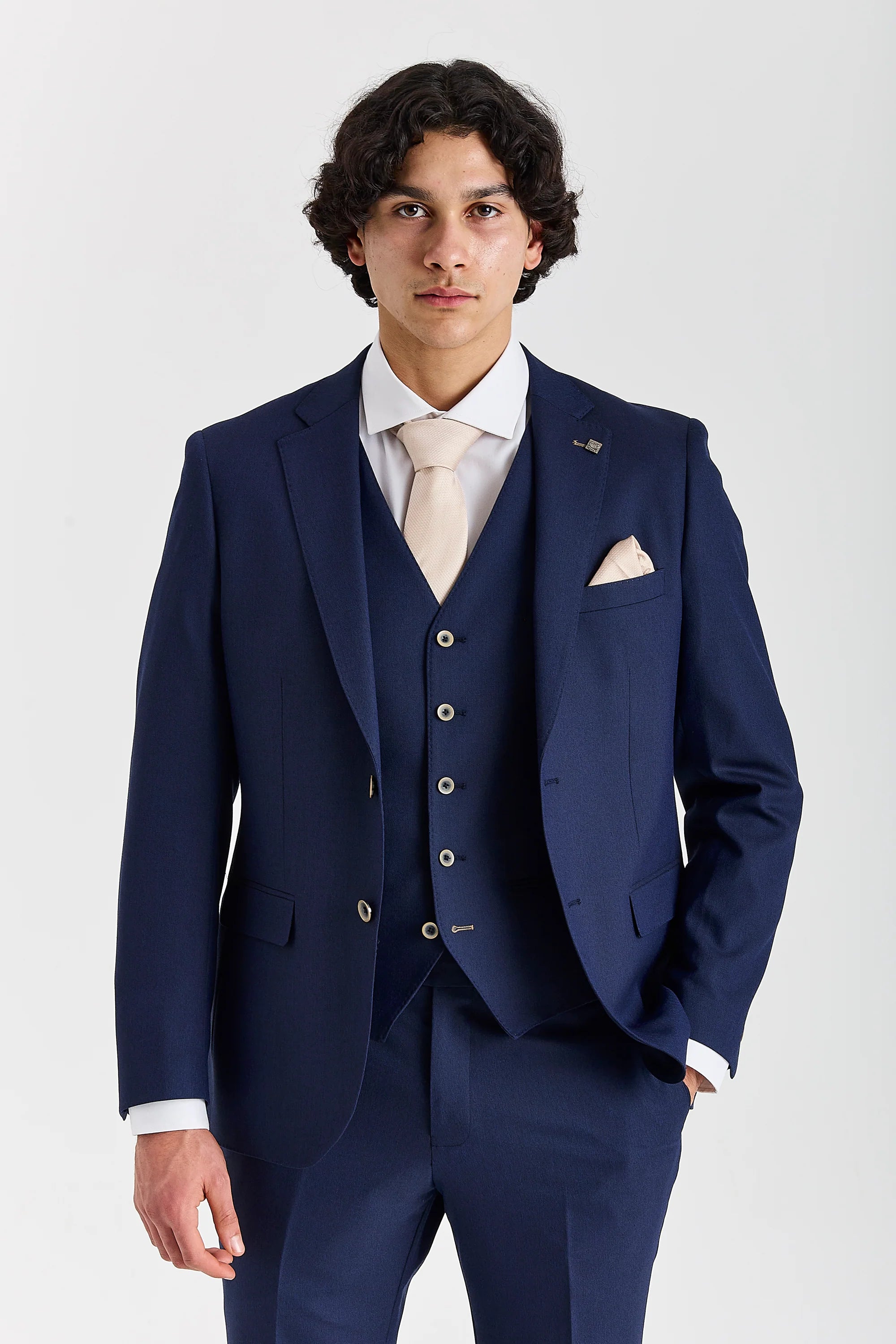 Costum de mireasă clasic Belmont bleumarin, 3 piese, pentru bărbați