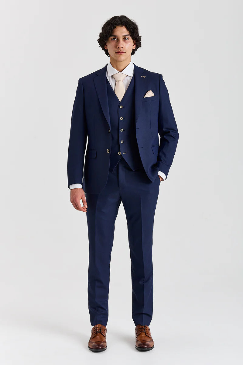 Costum de mireasă clasic Belmont bleumarin, 3 piese, pentru bărbați