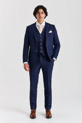 Costum de mireasă clasic Belmont bleumarin, 3 piese, pentru bărbați