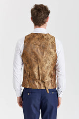 Costum Belmont bleumarin cu vestă contrastantă Belmont bej