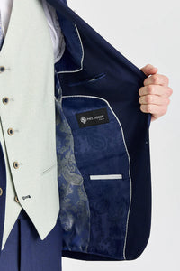 Costum Belmont bleumarin cu vestă contrastantă Belmont Sage