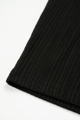 Tricou clasic negru cu nervuri pentru bărbați
