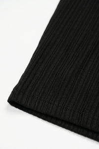 Tricou clasic negru cu nervuri pentru bărbați