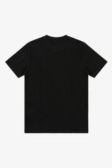 Tricou clasic negru cu nervuri pentru bărbați