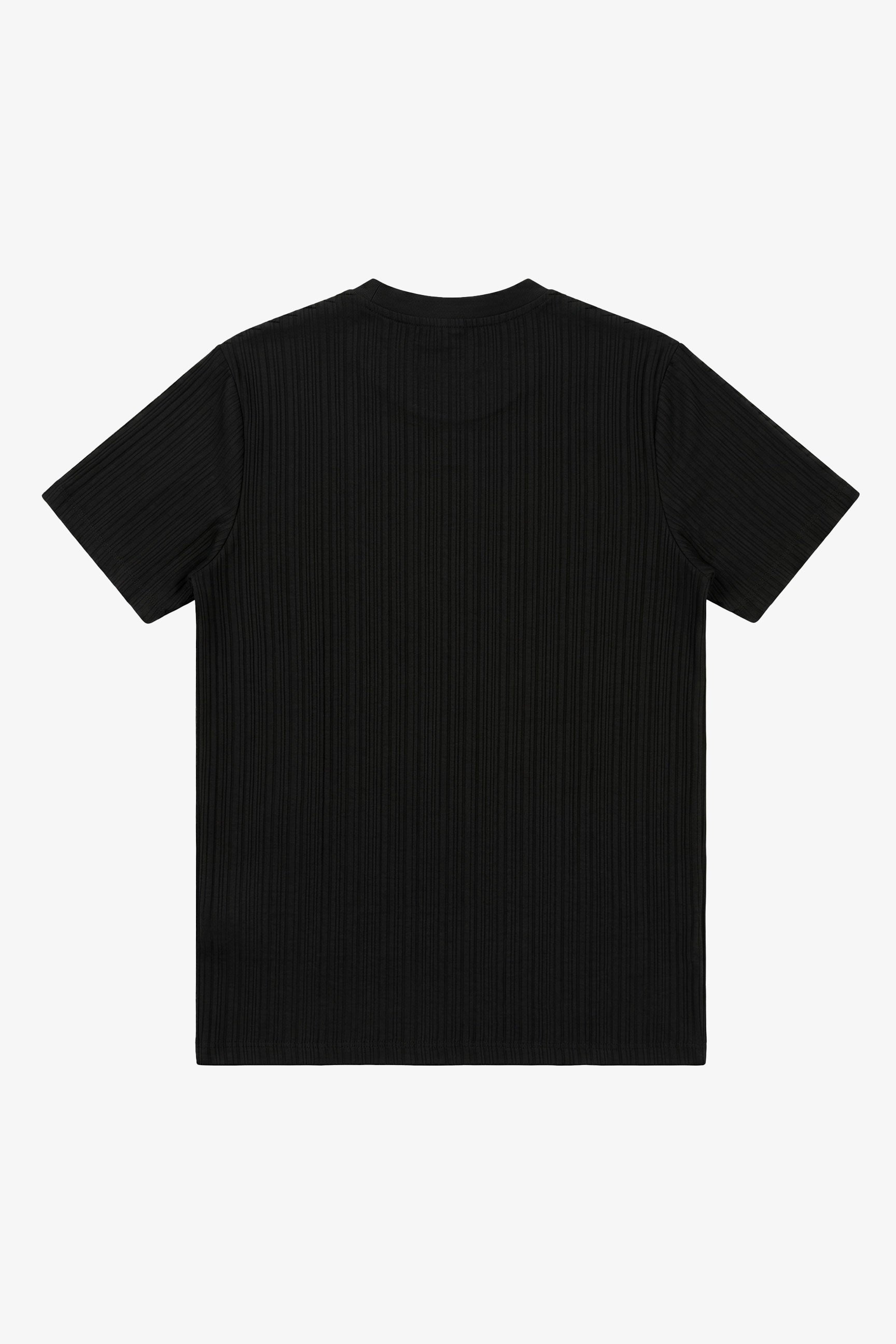 Tricou clasic negru cu nervuri pentru bărbați