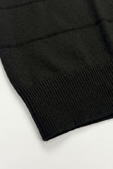 Tricou negru texturat tricotat pentru bărbați