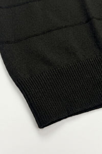 Tricou negru texturat tricotat pentru bărbați