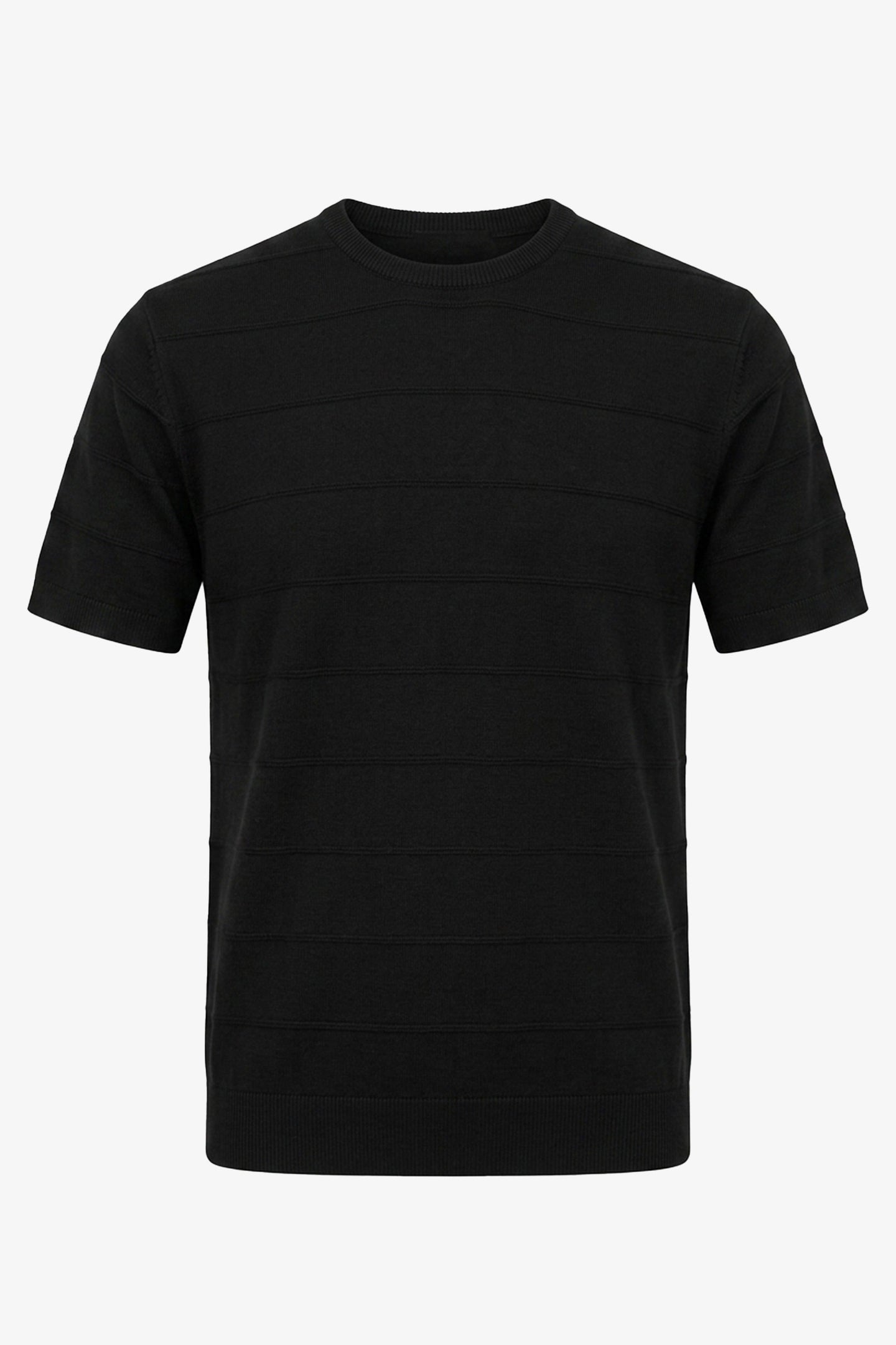 Tricou negru texturat tricotat pentru bărbați