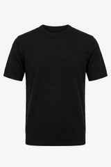 Tricou negru texturat tricotat pentru bărbați