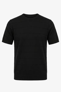 Tricou negru texturat tricotat pentru bărbați
